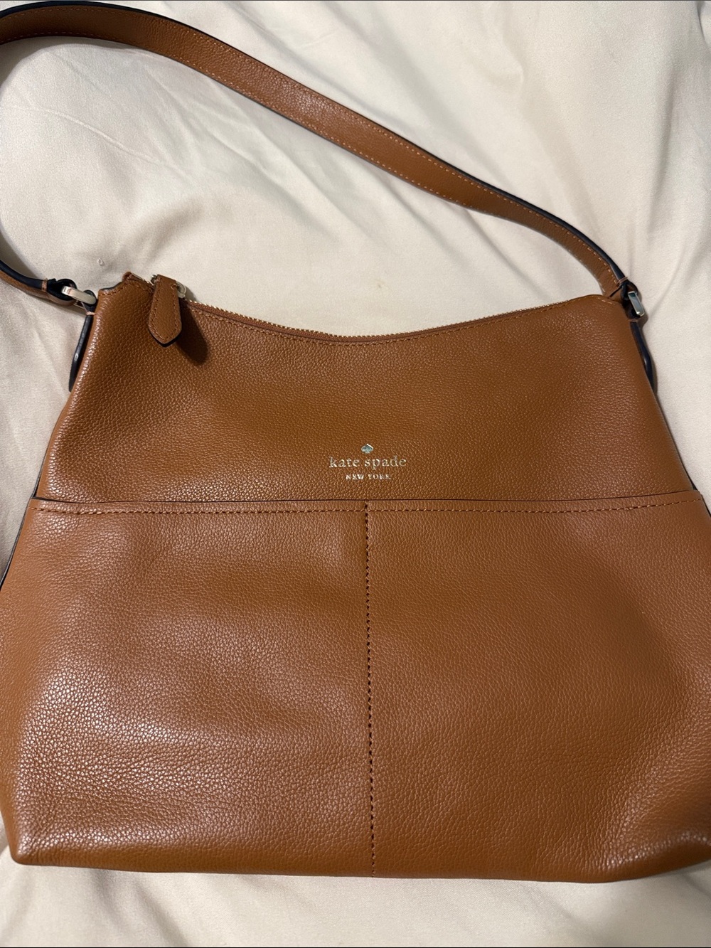 kate spade Brown Pebbled Leather Shoulder Bag